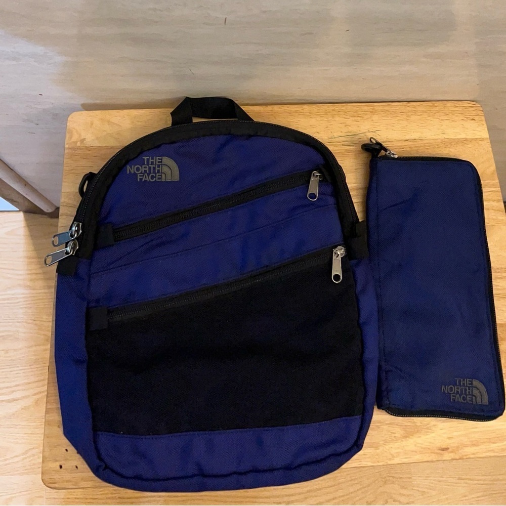 Vintage The North Face Black and Blue Men's Backpack